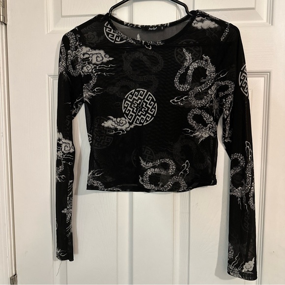 Papaya Tops - Papaya Black and Gray Patterned